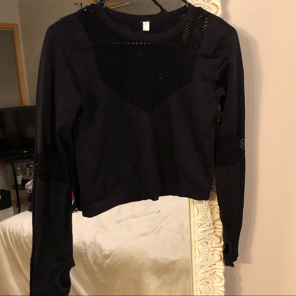 JoyLab Long Sleeve Mesh Crop